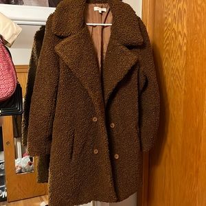 Fuzzy teddy coat XL